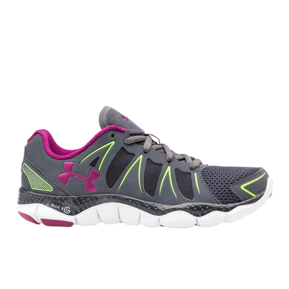 Under Armour Women's Micro G Engage II Running Shoes - Lead/White/Aubergine - UK 4 - Black/Pink/White Bild 1