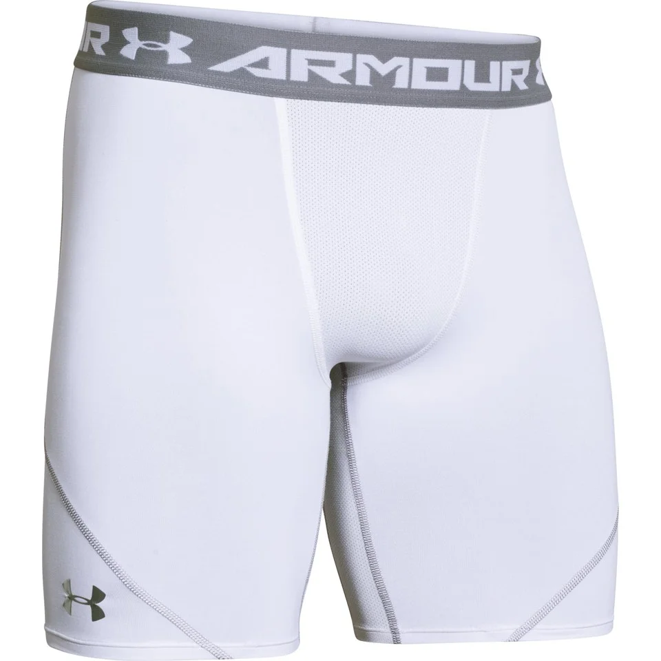 Under Armour Men's Heat Gear Armourstretch Compression Training Shorts - White/Graphite - S - White/Grey Bild 1