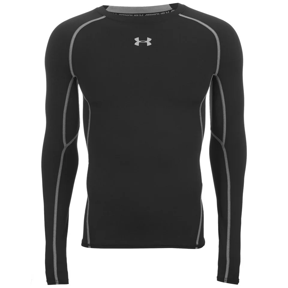 Under Armour Men's Armour HeatGear Long Sleeve Compression Top - Black/Steel - S - Schwarz Bild 1