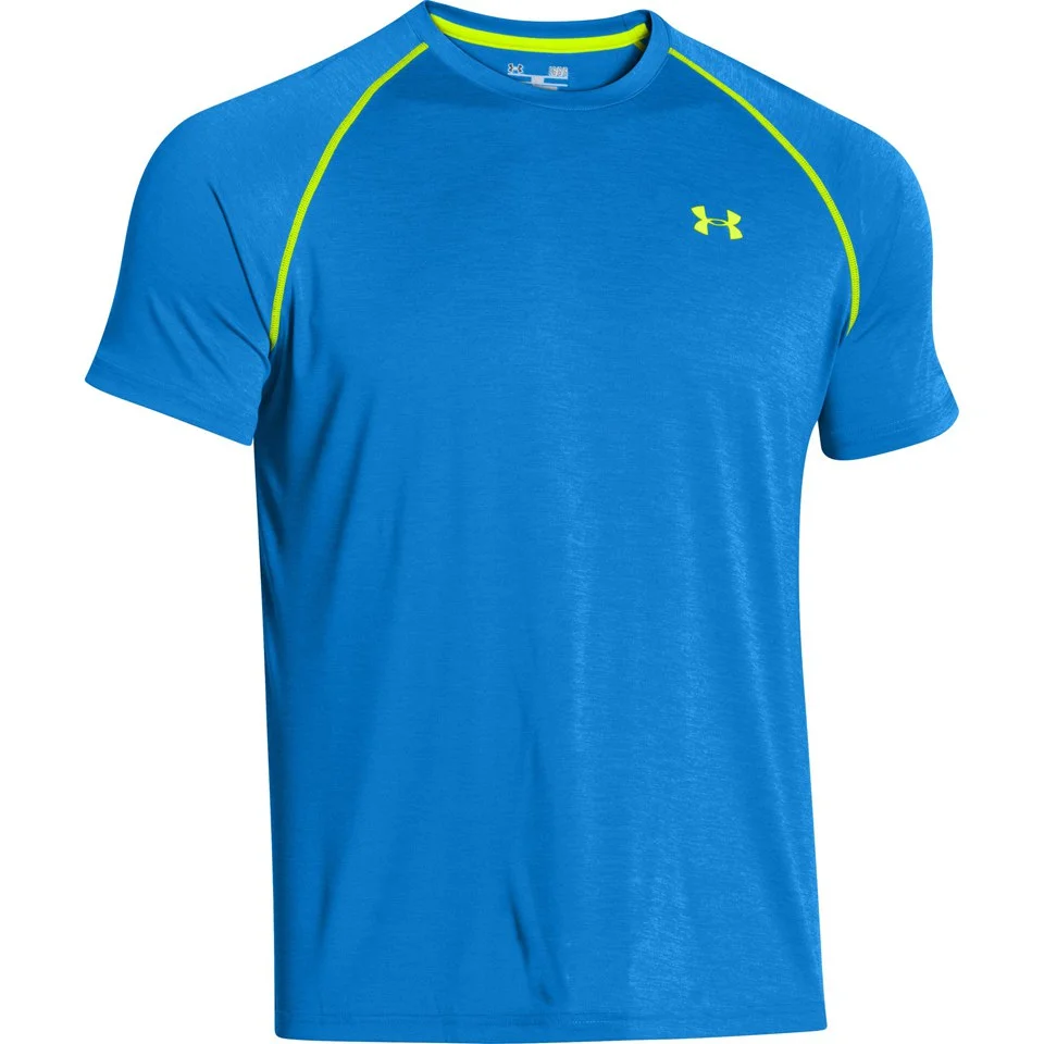 Under Armour Men's Tech T-Shirt - Jet Blue/Hi Vis Yellow - S - Blue/Yellow Bild 1
