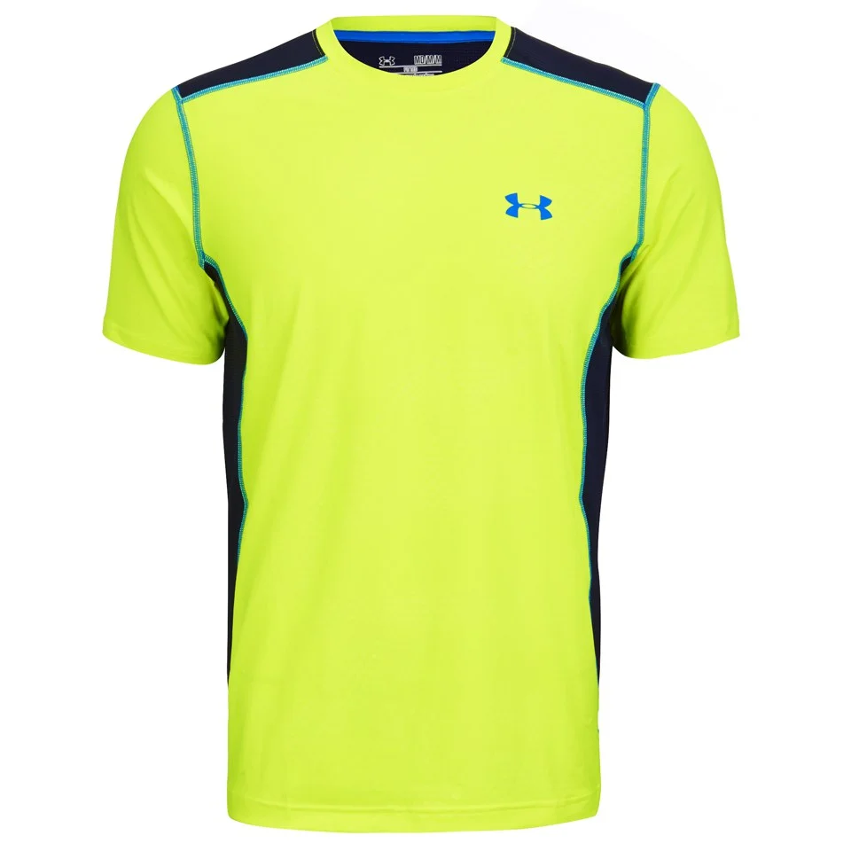 Under Armour Men's Raid Short Sleeve Training T-Shirt - High-Vis Yellow/Midnight Navy - S - Yellow/Blue Bild 1