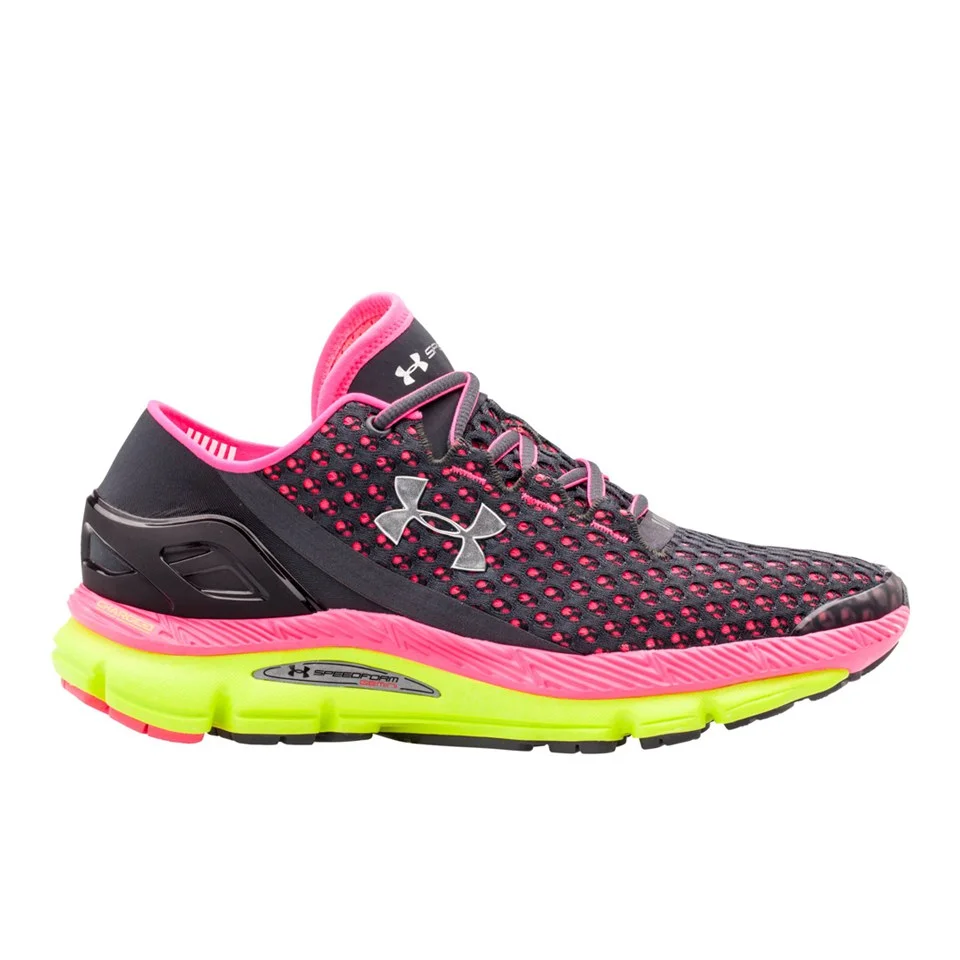 Under Armour Women's Speedform Gemini Running Shoes - Lead/High-Vis Yellow/Metallic Silver - UK 4 - Grey/Yellow Bild 1