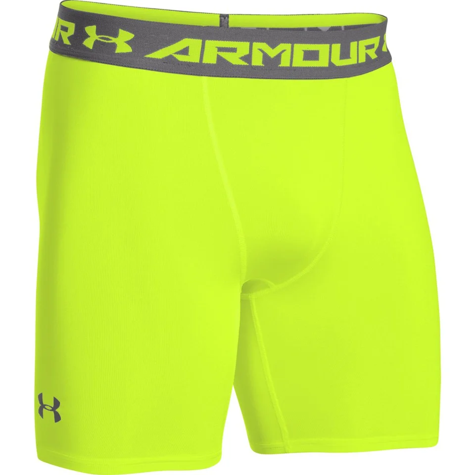 Under Armour Men's Armour Heat Gear Compression Training Shorts - Yellow/Graphite - S - Yellow/Grey Bild 1