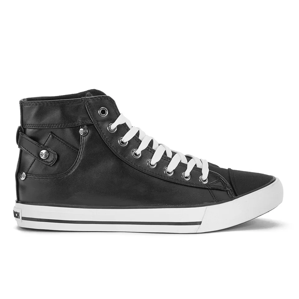 Crosshatch Men's Canvas Cursa High Top Trainers - Black - UK 7 - Schwarz Bild 1