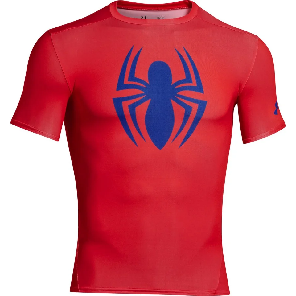 Under Armour Men's Spider-Man Compression Short Sleeved T-Shirt - Red/Blue - S - Red/Blue Bild 1