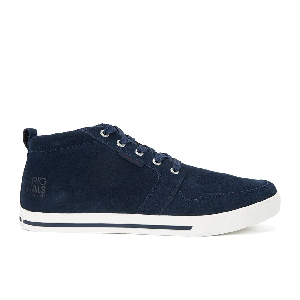 Jack & Jones Men's Juno Mid Suede Trainers - Navy/White - UK 6 - Blau Bild 1