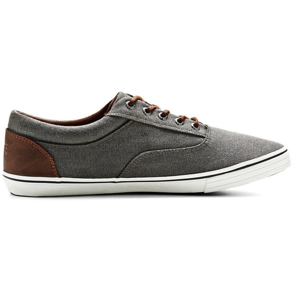 Jack & Jones Men's Vision Canvas Sneakers - Pewter Grey/White - UK 6 - Grau Bild 1