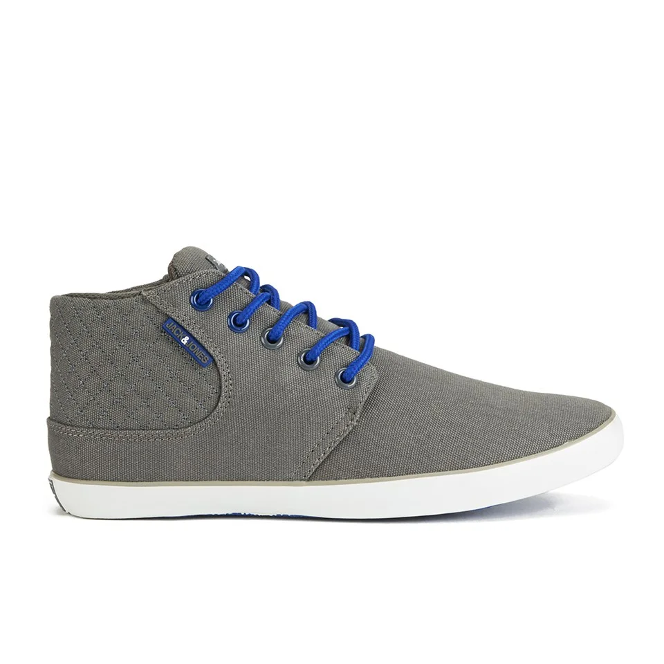 Jack & Jones Men's Vertu Canvas Mid Trainers - Pewter Grey - UK 6 - Grau Bild 1