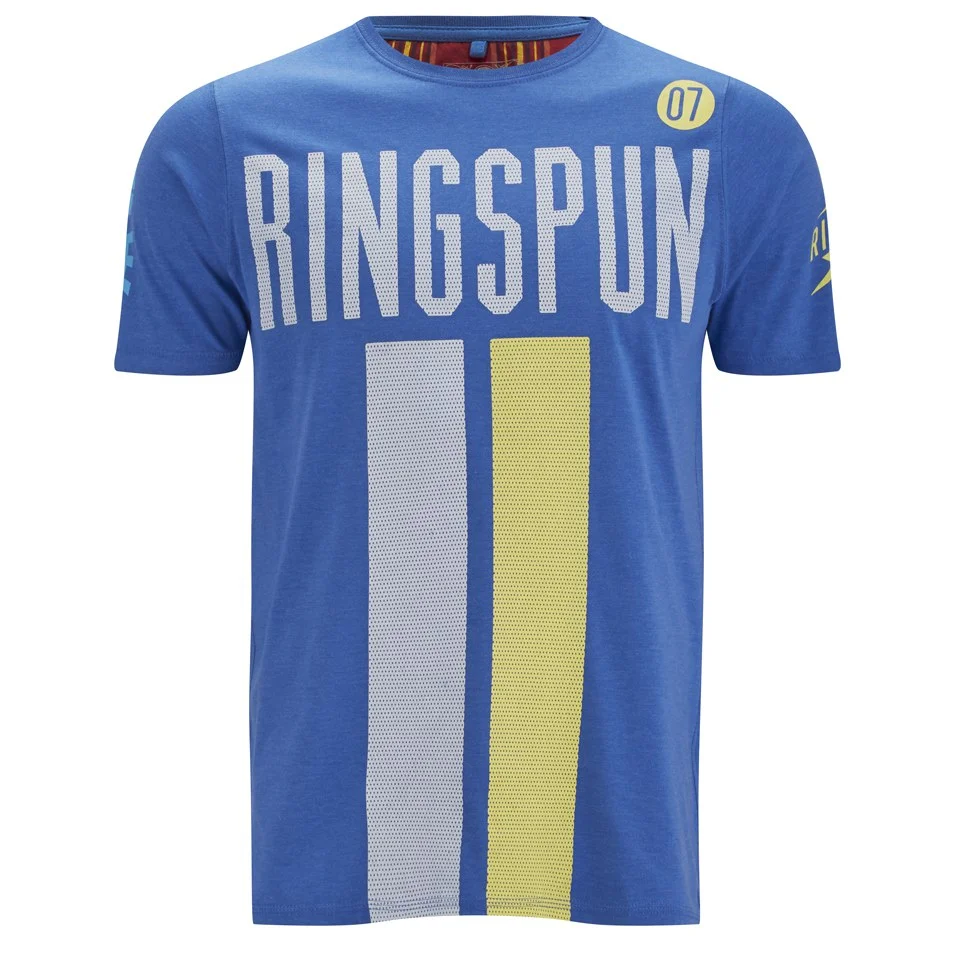 Ringspun Men's Daytona Printed T-Shirt - Royal Marl - S - Blau Bild 1