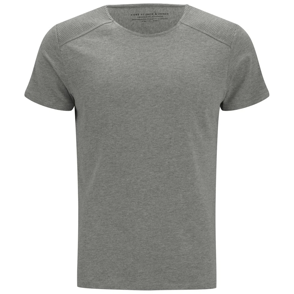 Jack & Jones Men's Ribbed Shoulder Detail Road T-Shirt - Grey - S - Grau Bild 1