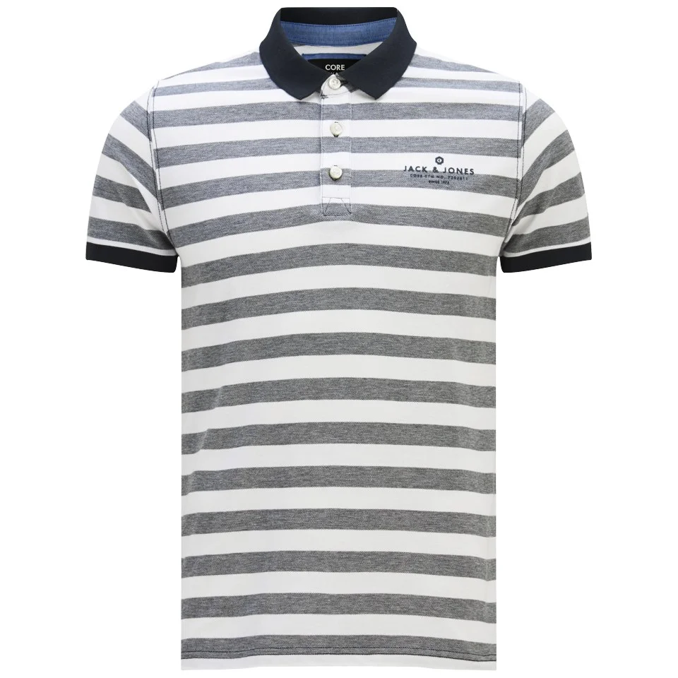 Jack & Jones Men's Cooper Striped Polo Shirt - Grey - S - Grau Bild 1