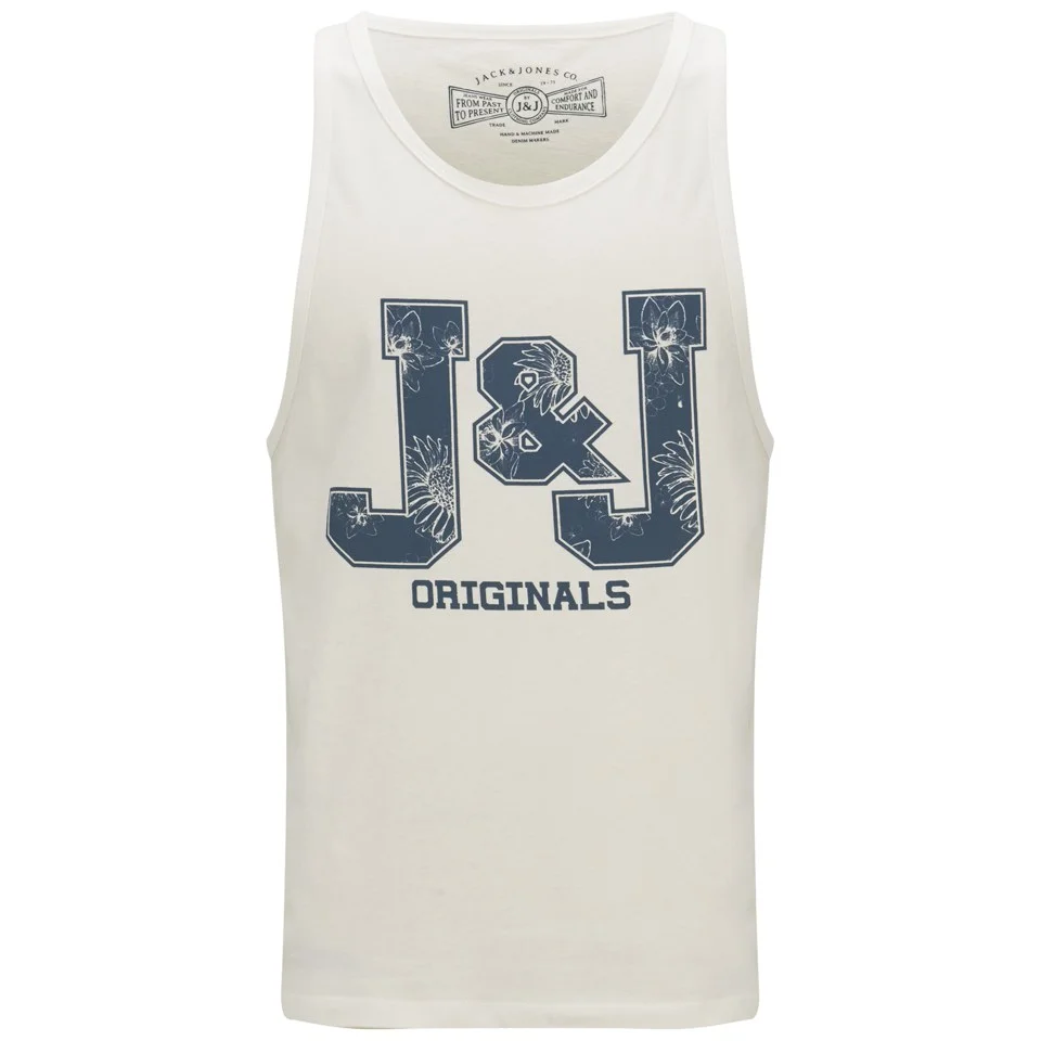 Jack & Jones Originals Men's JJ Branded Pre Tank Top - White - S - Weiß Bild 1