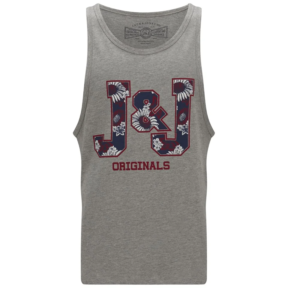 Jack & Jones Originals Men's JJ Branded Pre Tank Top - Grey Marl - S - Grau Bild 1