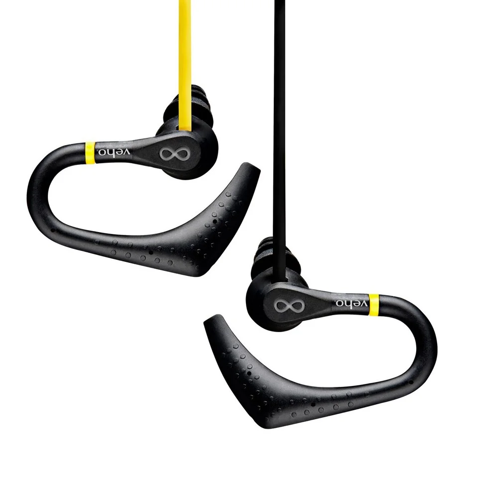 Veho Water Resistant Sports Earphones - Yellow/Black Bild 1