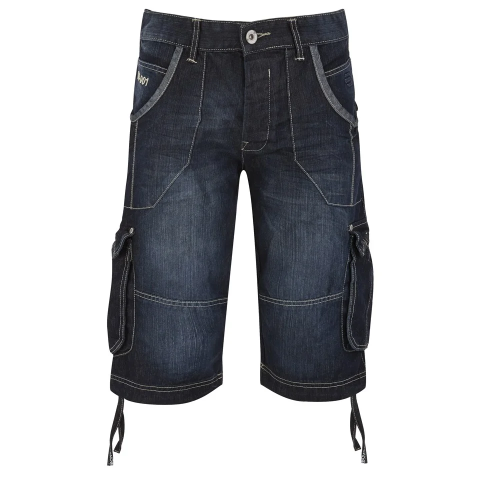 Crosshatch Men's Kanaster Denim Shorts - Tint Wash - W30 - Blau Bild 1