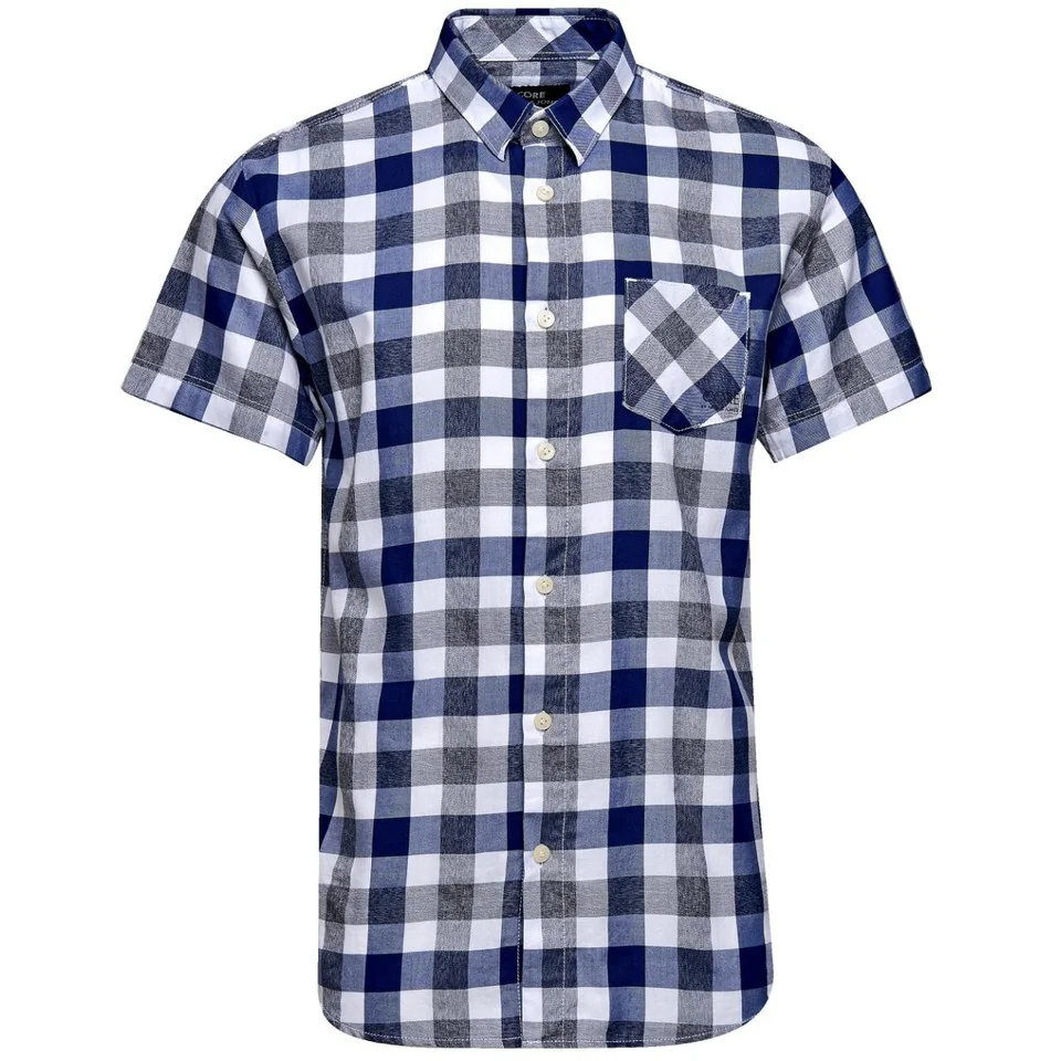 Jack & Jones Men's Core Letter One Pocket Camp Shirt - Black - S - Schwarz Bild 1