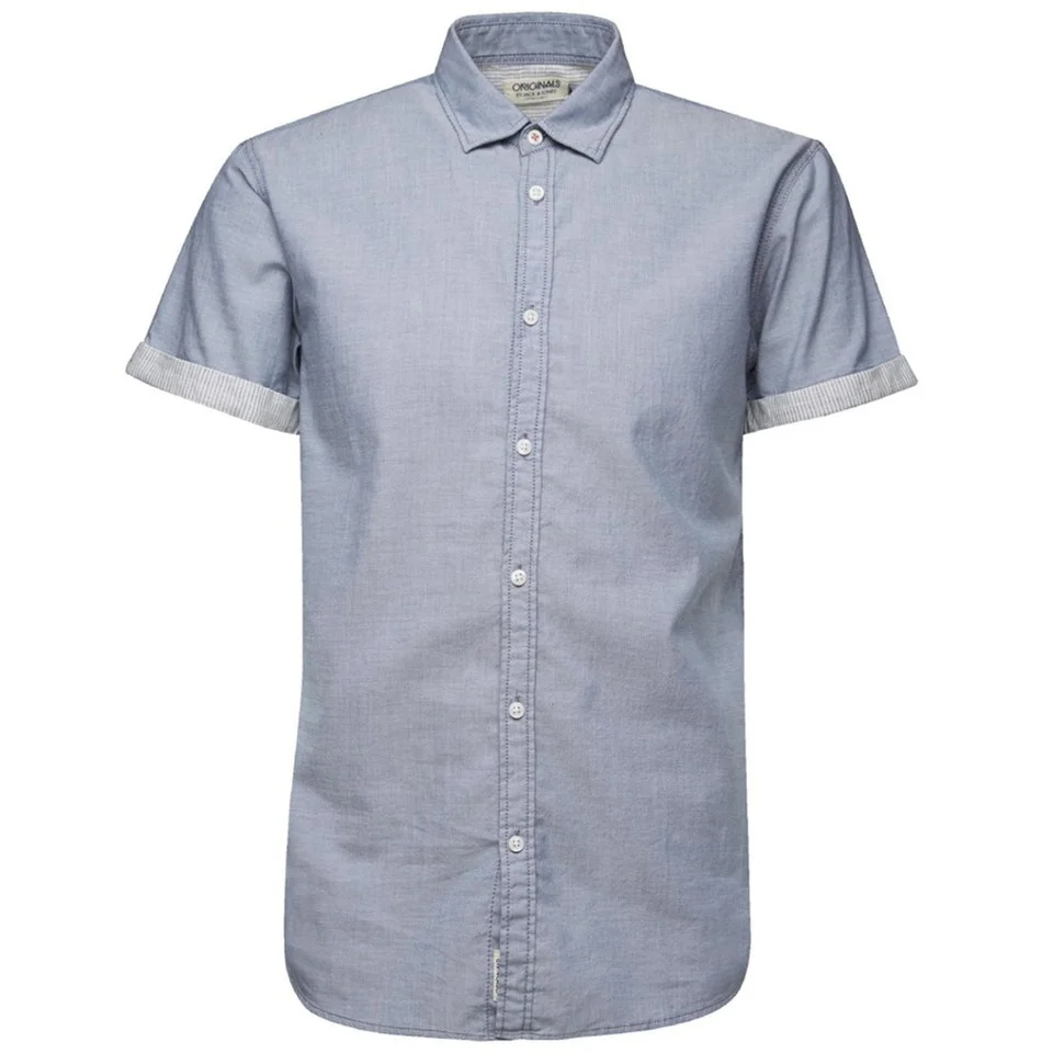 Jack & Jones Men's Originals Box Short Sleeve Shirt - Bering Sea - S - Blau Bild 1