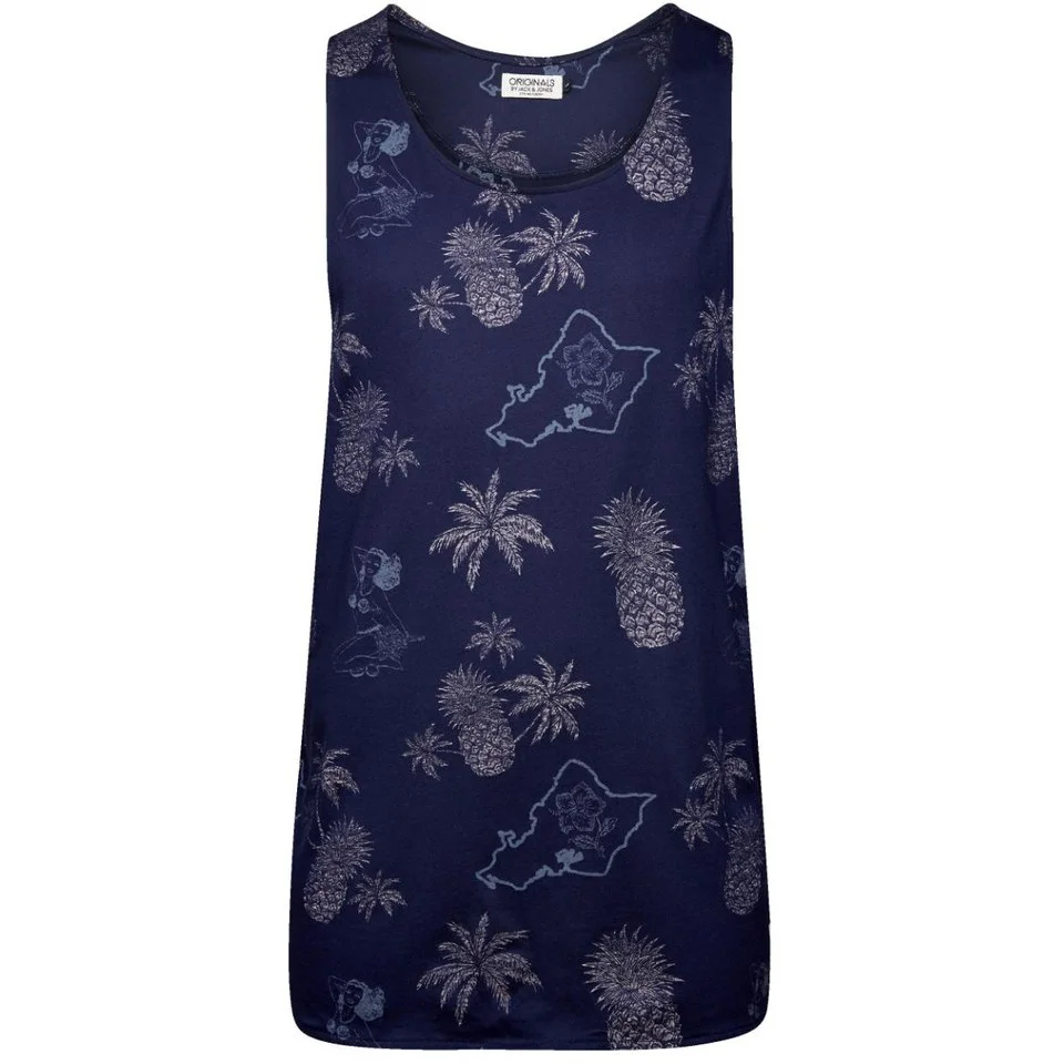 Jack & Jones Men's Originals Sand SL Tank Top - Peacoat - S - Marineblau Bild 1
