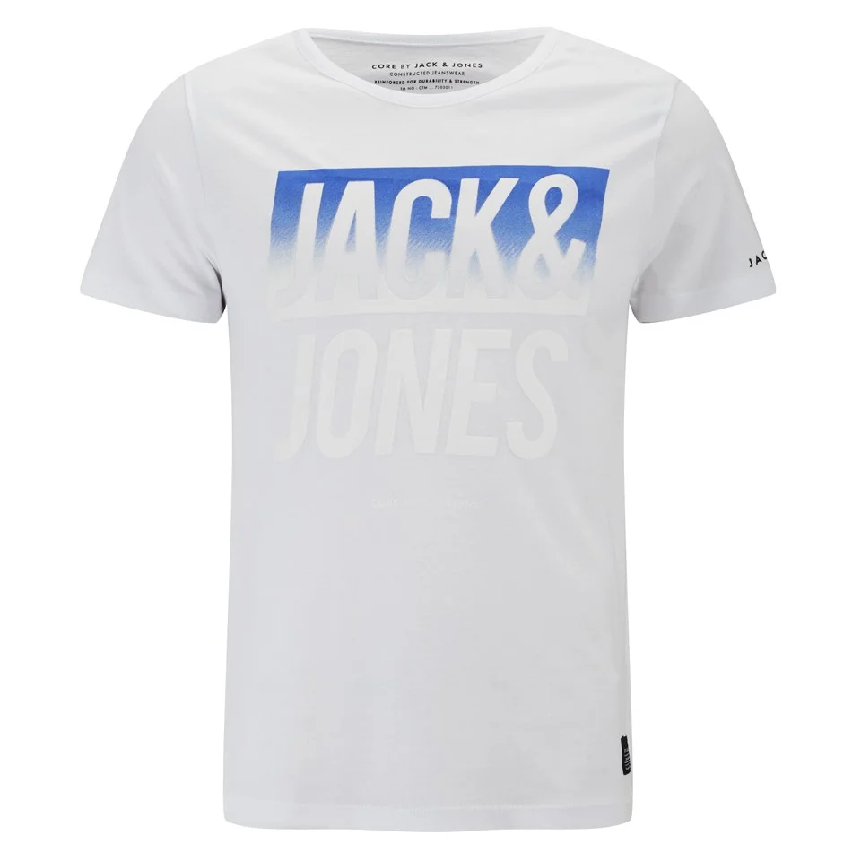 Jack & Jones Men's Core Up Short Sleeve Crew Neck T-Shirt - White - S - Weiß Bild 1