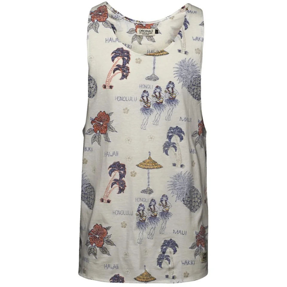 Jack & Jones Men's Originals Sand SL Tank Top - Cloud Dancer - S - Cream Bild 1
