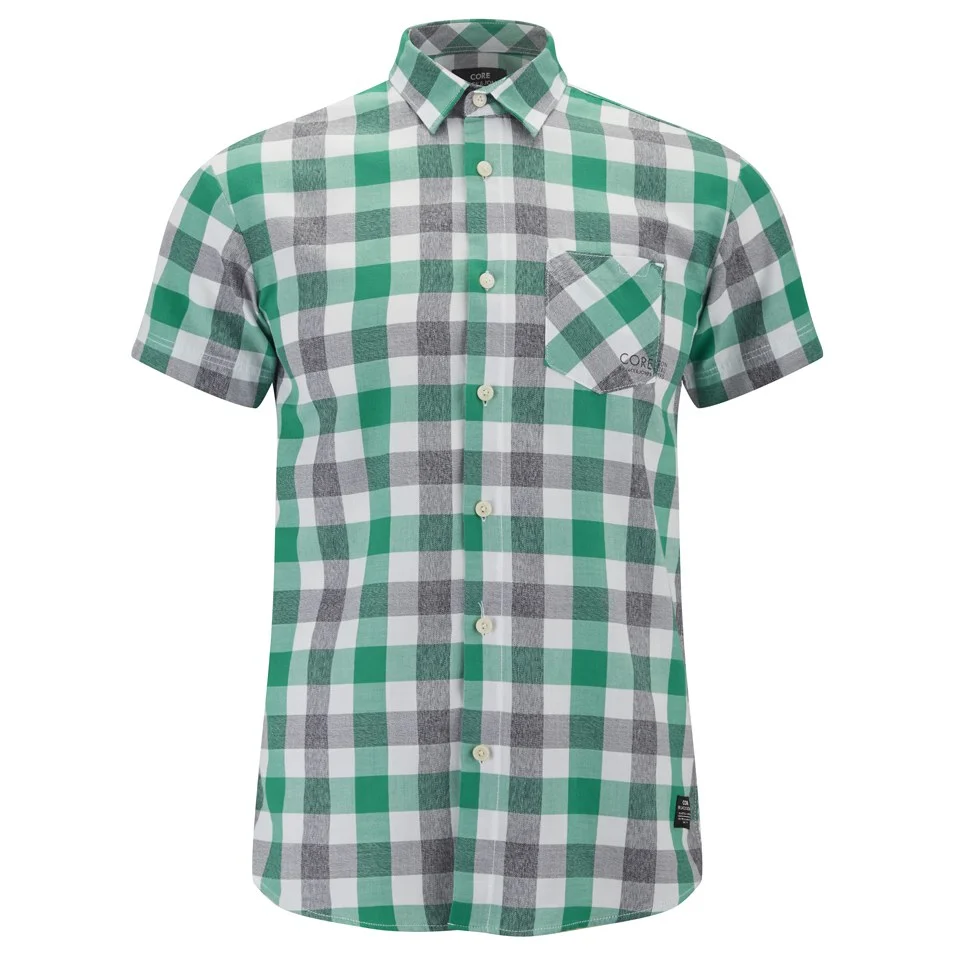 Jack & Jones Men's Core Letter One Pocket Camp Shirt - Pepper Green - S - Grün Bild 1