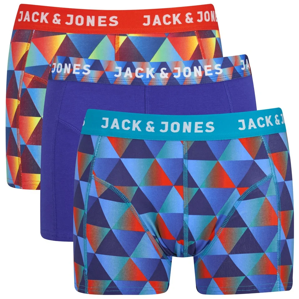 Jack & Jones Men's Gradient Regular 3-Pack Boxers - Blue - S - Blau Bild 1