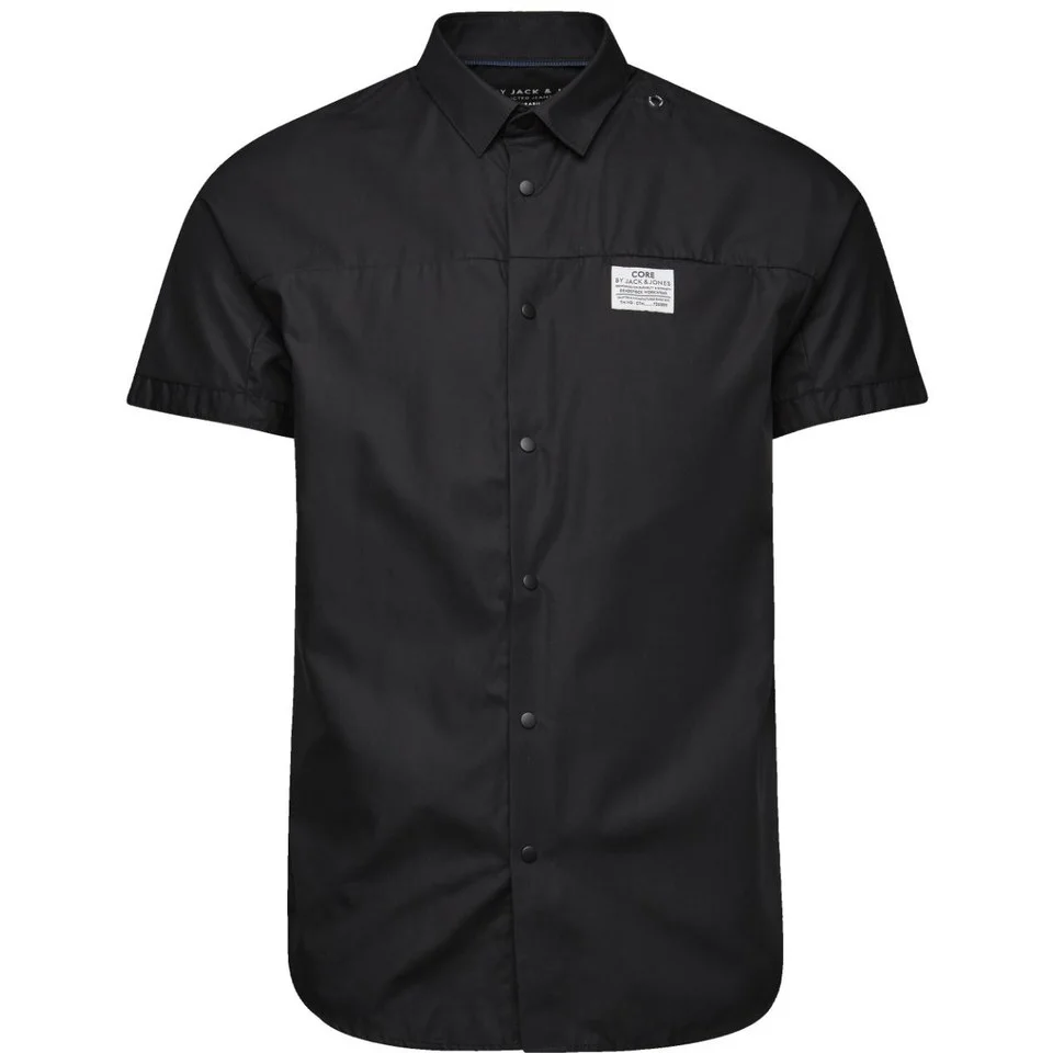 Jack & Jones Men's Core Rise Short Sleeve Shirt - Black - S - Schwarz Bild 1
