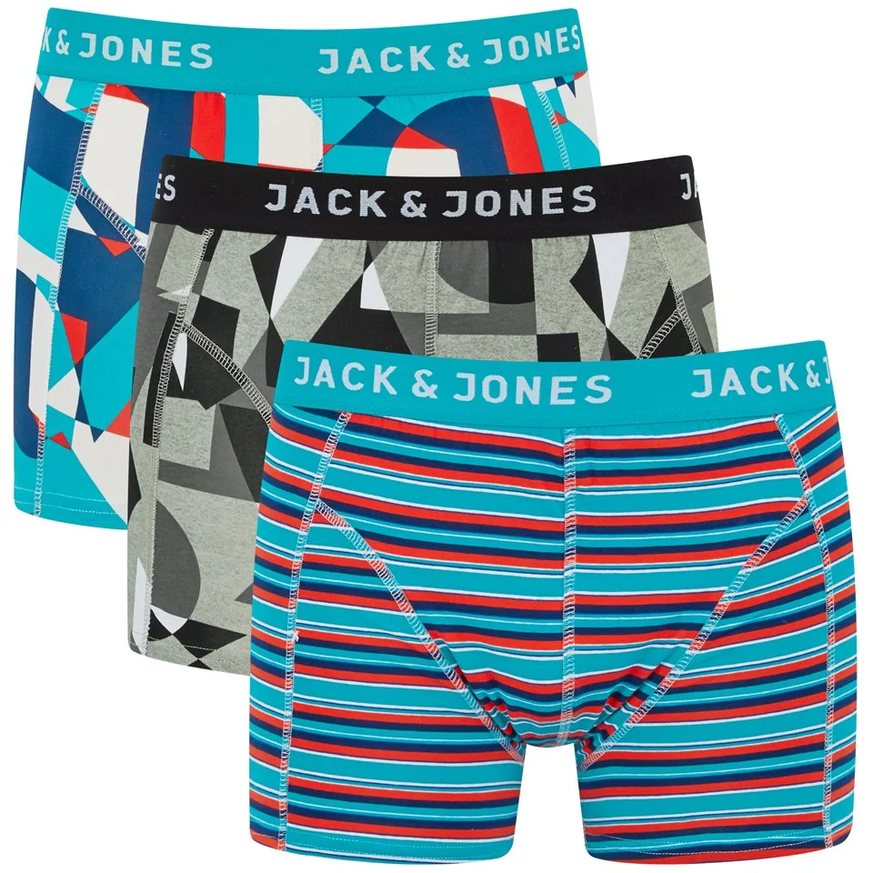 Jack & Jones Men's Cartoon Regular 3-Pack Boxers - White - S - Weiß Bild 1