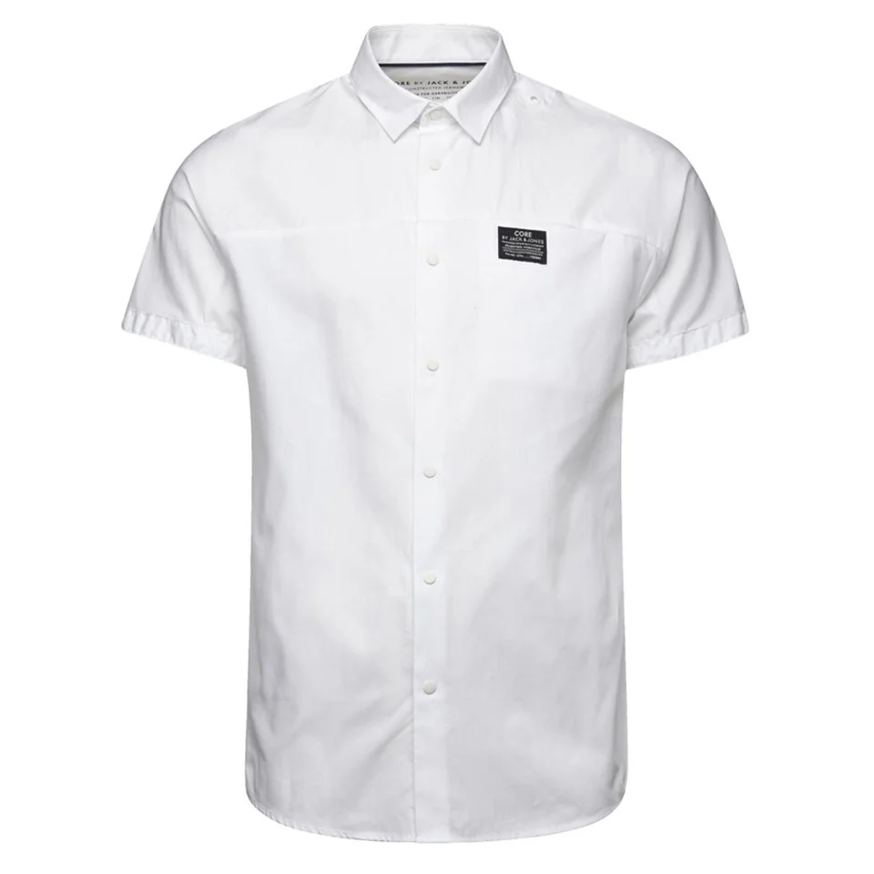 Jack & Jones Men's Core Rise Short Sleeve Shirt - White - S - Weiß Bild 1