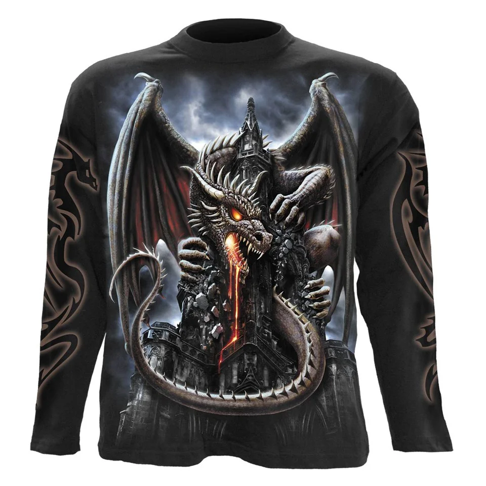 Spiral Men's DRAGON LAVA Long Sleeve T-Shirt - Black - L - Schwarz Bild 1