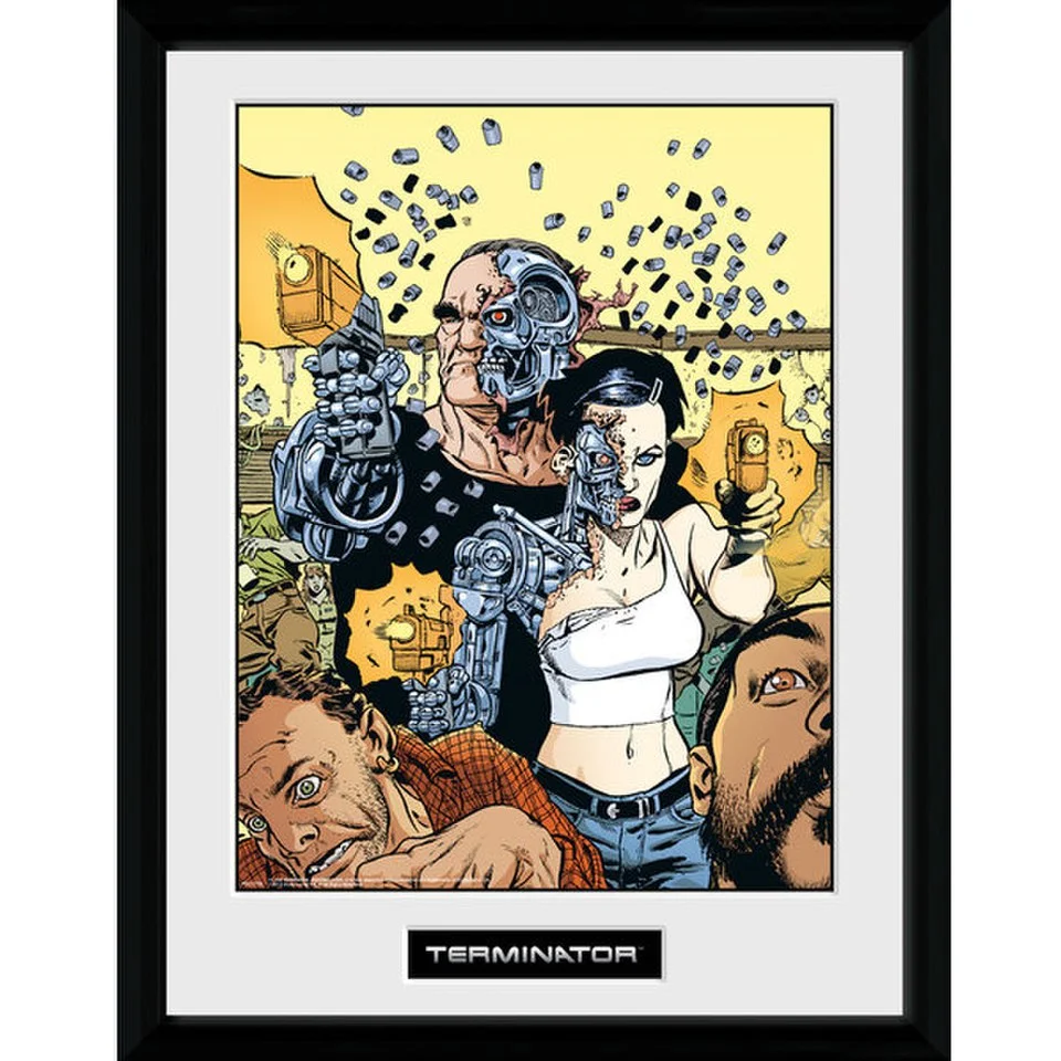 Terminator 2 Comic 3 - 16 Inch x 12 Inch Framed Photographic Bild 1
