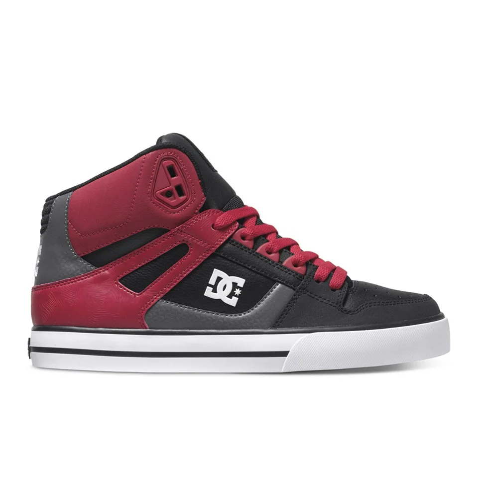 DC Shoes Men's Spartan High Top Trainers - Red/Black/Grey - UK 10 - Black/Red Bild 1
