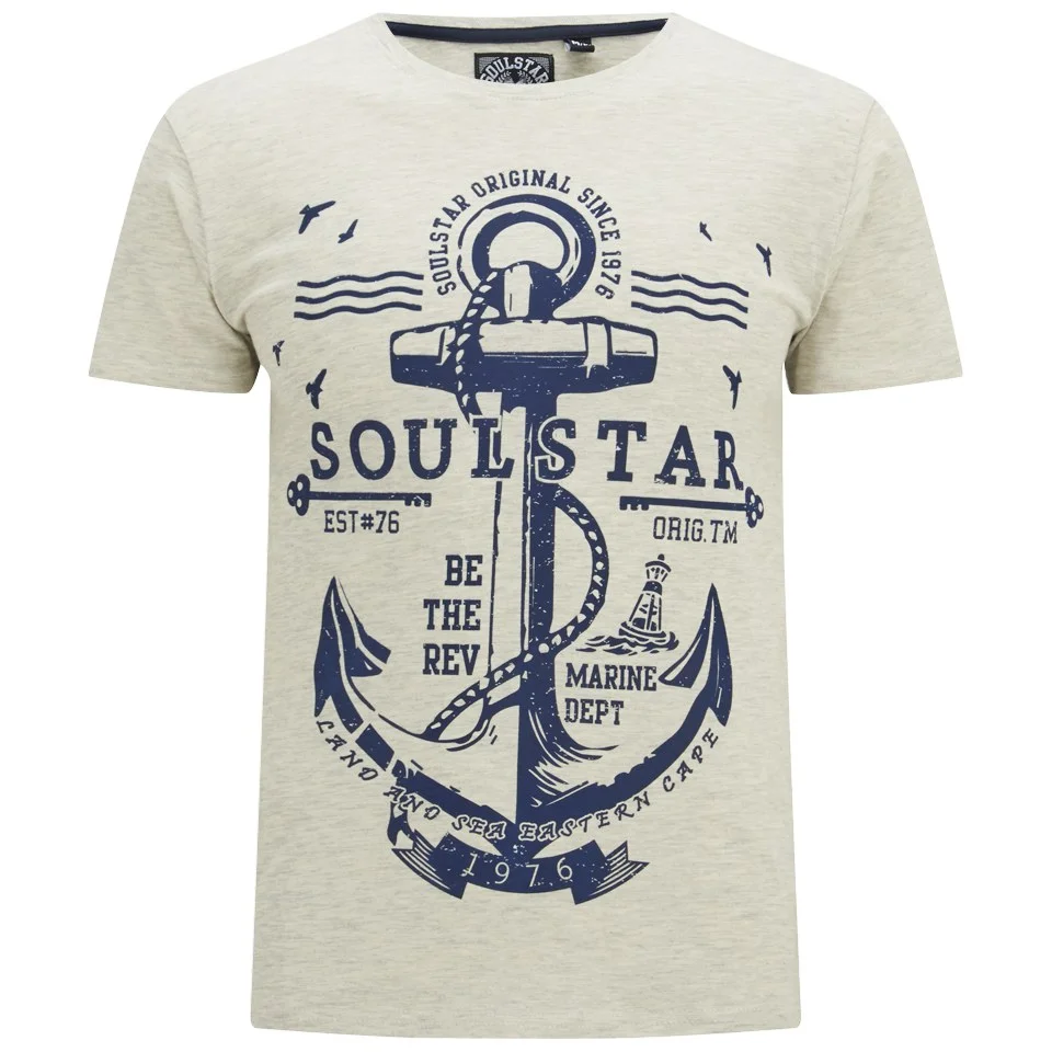 Soul Star Men's Webster T-Shirt - Oatmeal Mel - S - Cream Bild 1