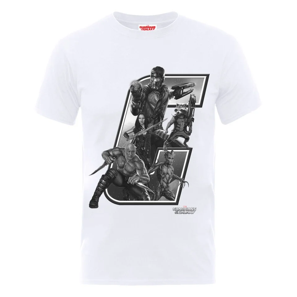 Marvel Guardians of the Galaxy Men's Collegiate Logo T-Shirt - White - S - Weiß Bild 1