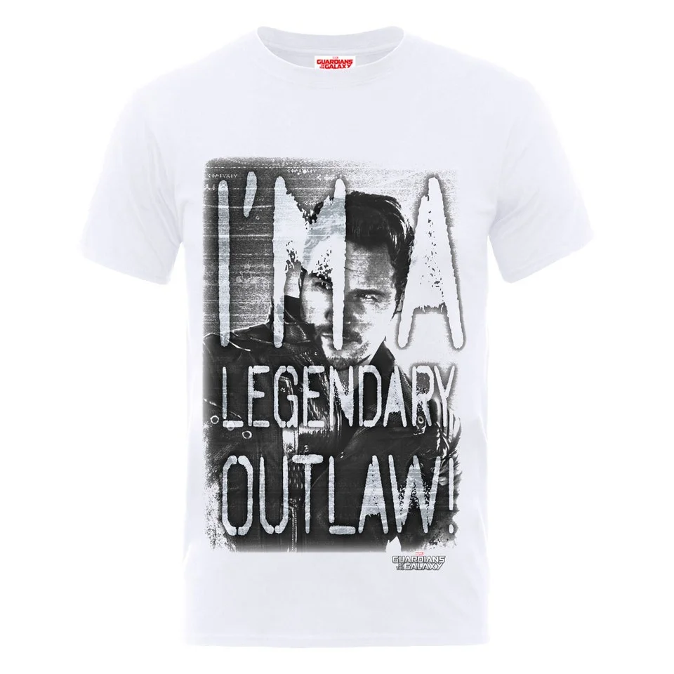 Marvel Guardians of the Galaxy Men's I'm A Legendary Outlaw T-Shirt - White - S - Weiß Bild 1