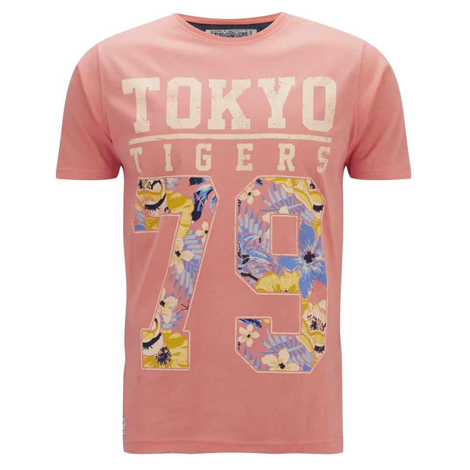 Tokyo Tigers Men's Mauna Printed T-Shirt - Pale Coral - S - Rosa Bild 1