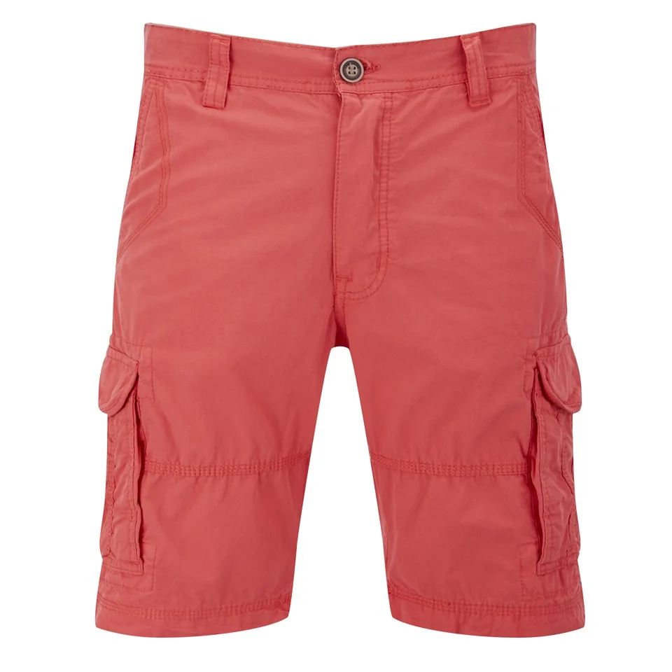 Threadbare Men's Fargo Cargo Shorts - Bright Coral - S - Washed Red Bild 1