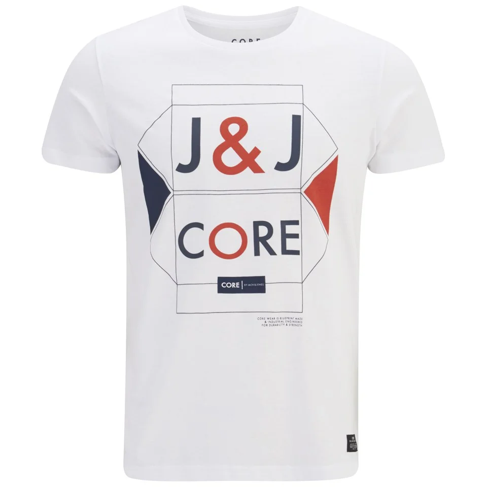 Jack & Jones Men's Lobo Rubber T-Shirt - White - S - Weiß Bild 1