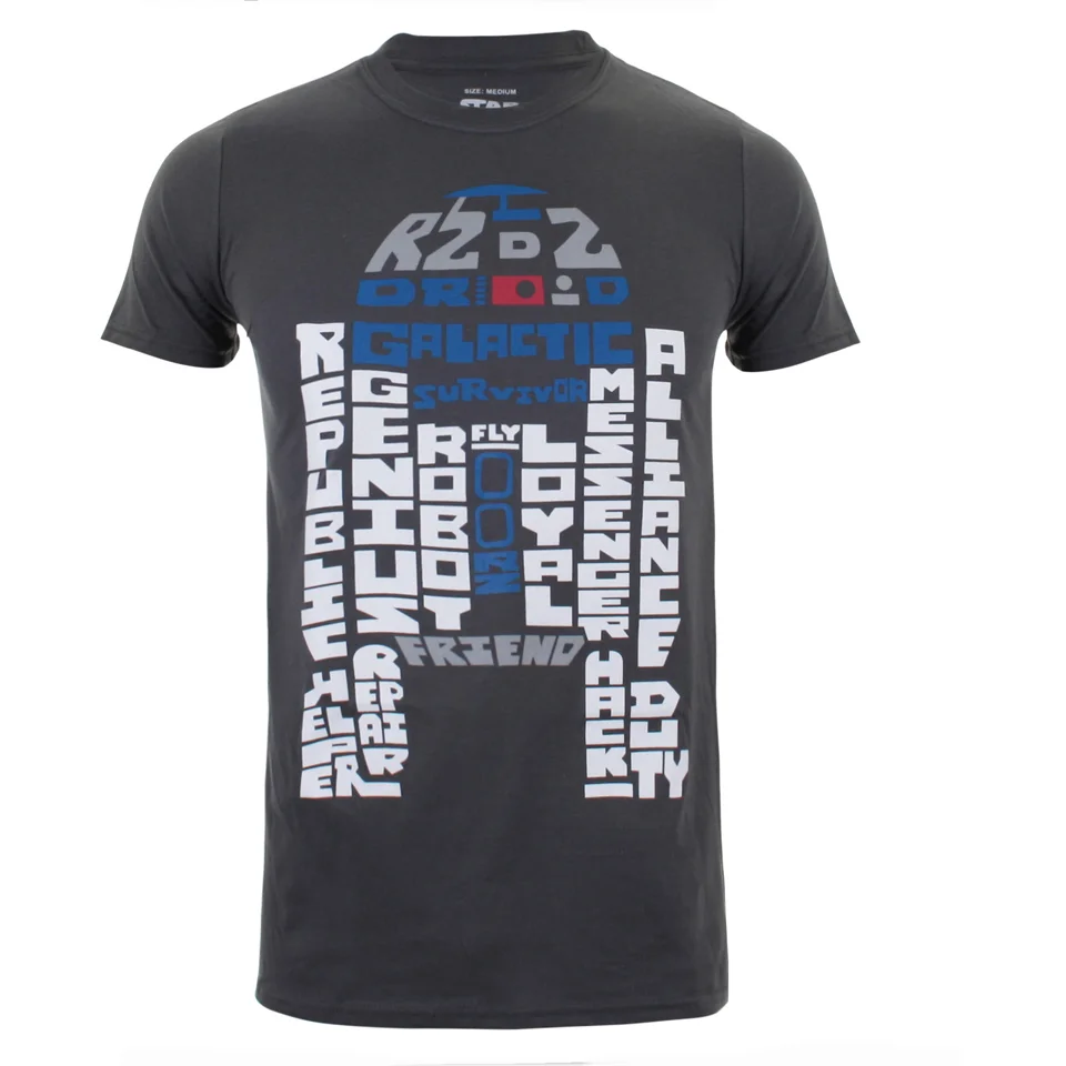Star Wars R2-D2 Text Body Herren T-Shirt - Charcoal - S - Grau Bild 1