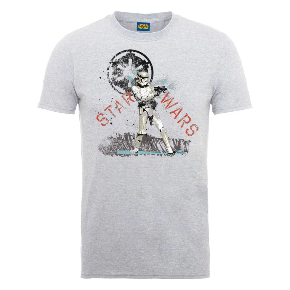 Star Wars Men's Stormtrooper Distressed T-Shirt - Heather Grey - S - Grau Bild 1