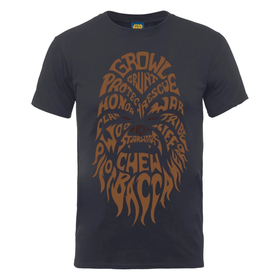 Star Wars Chewbacca Text Head Herren T-Shirt - Dunkelgrau - S - Grau Bild 1