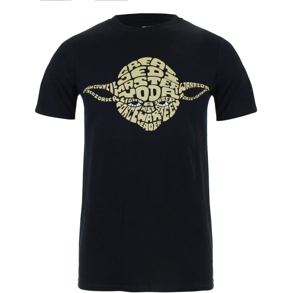 Star Wars Yoda Text Head Herren T-Shirt - Schwarz - S - Schwarz Bild 1