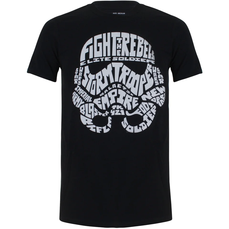 Star Wars Stormtrooper Text Head Herren T-Shirt - Schwarz - S - Schwarz Bild 1