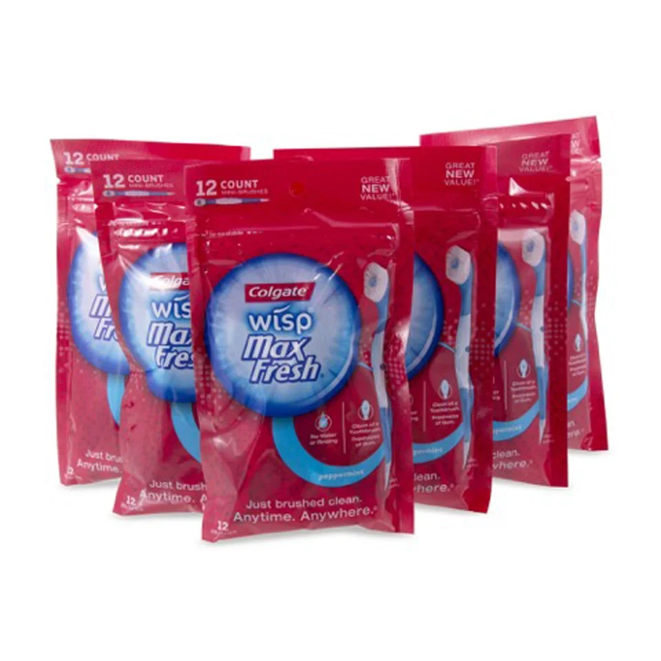 Colgate Wisp Peppermint Disposable Toothbrushes - 72 Pack (6 x 12 Packs) - Peppermint Bild 1