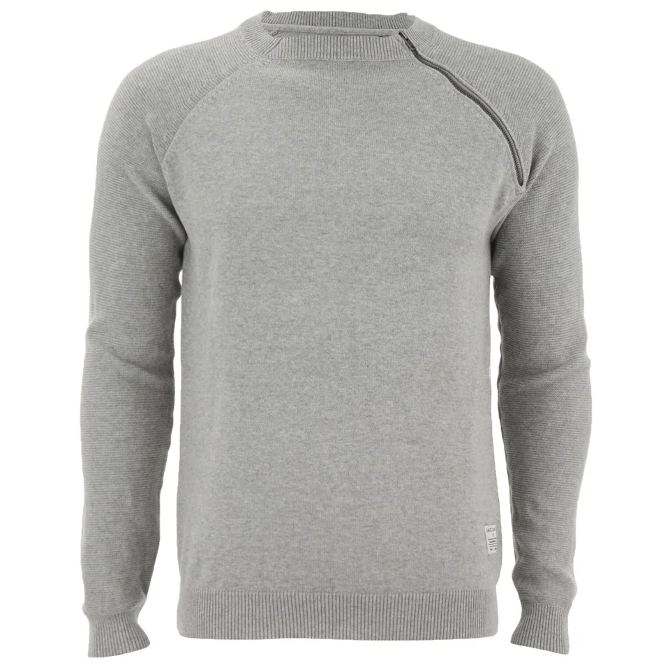 Jack & Jones Men's Core Bryan Crew Neck Jumper - Light Grey Melange - L - Grau Bild 1