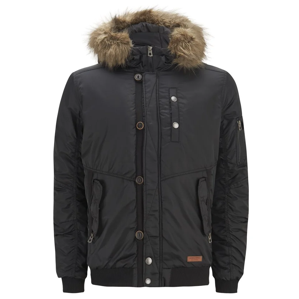 Jack & Jones Men's Originals Rob Bomber Jacket - Black - L - Schwarz Bild 1
