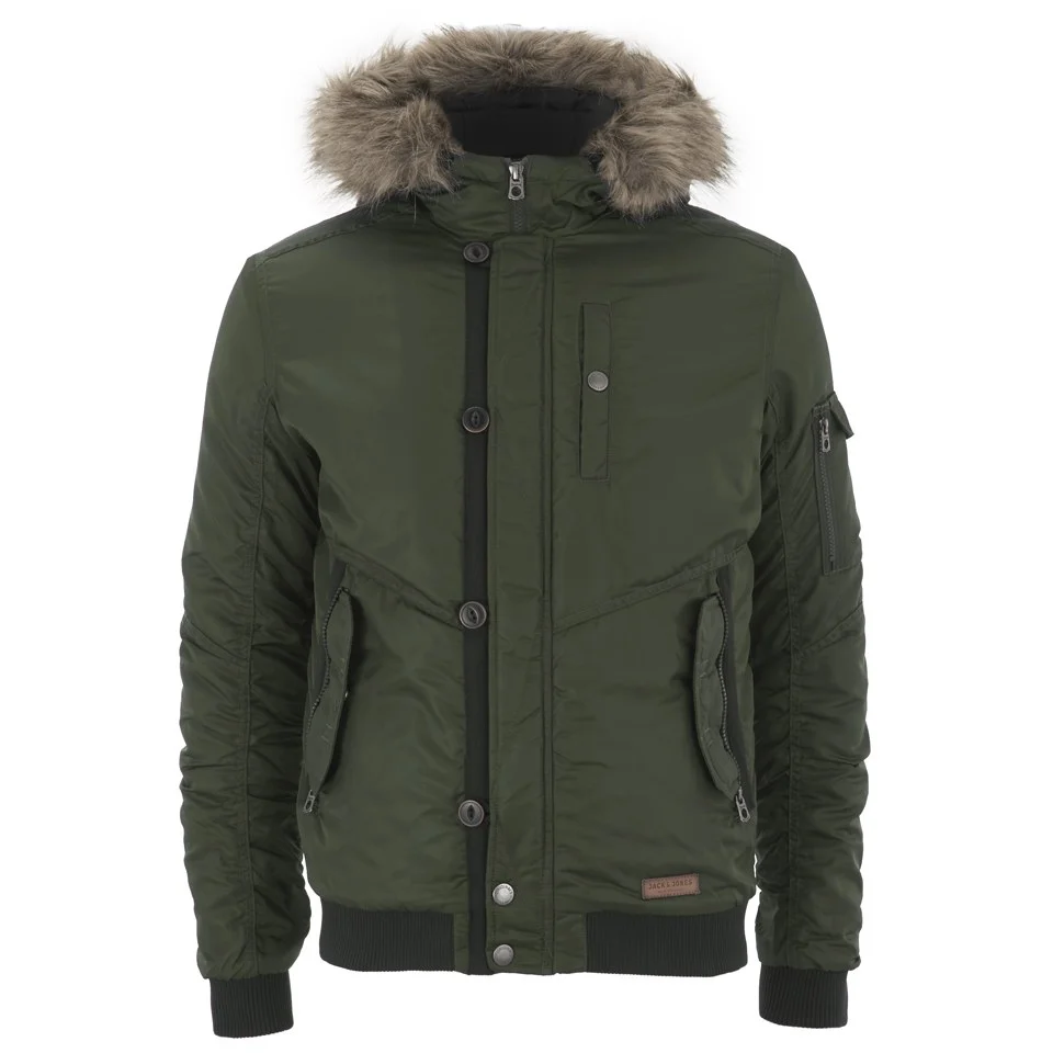 Jack & Jones Men's Originals Rob Bomber Jacket - Forest Night - L - Grün Bild 1