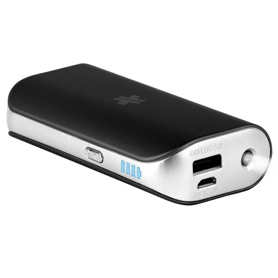 Swiss Mobility Universal Powerpack 4000mAh Akku für iOS, Android & USB-Geräte (mit Taschenlampe) – Schwarz Bild 1