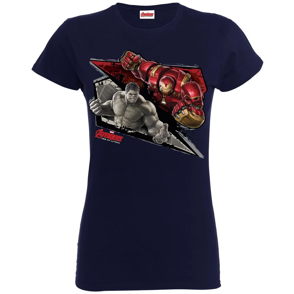 Marvel Women's Avengers Age of Ultron Hulk Vs. Hulkbuster Shards T-Shirt - Navy - S - Marineblau Bild 1