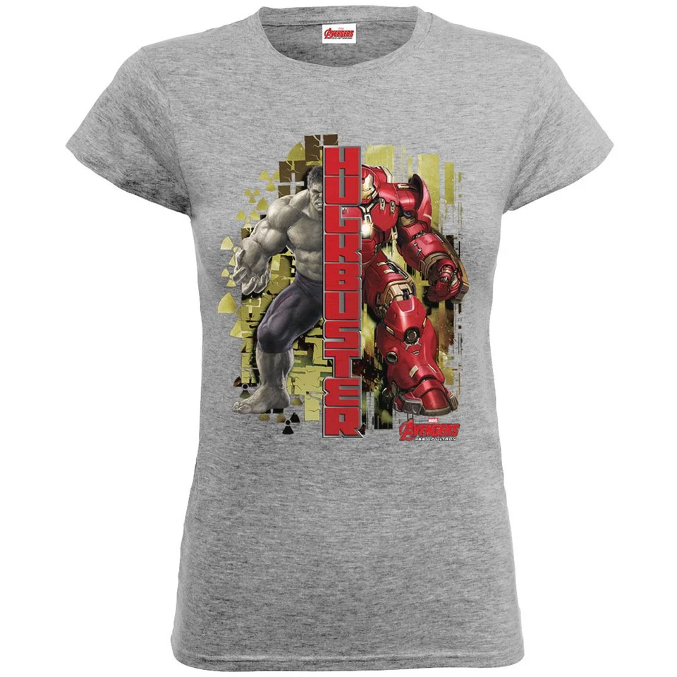 Marvel Women's Avengers Age of Ultron Hulk Vs. Hulkbuster Split T-Shirt - Heather Grey - S - Grau Bild 1